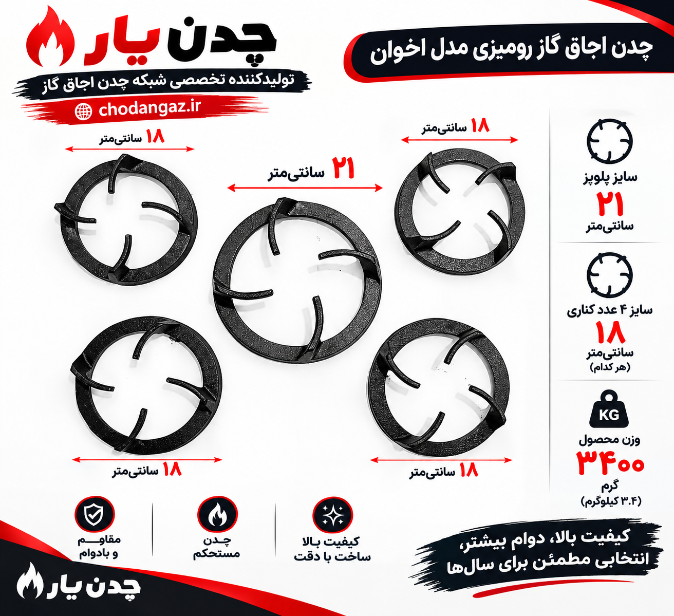 چدن گاز مدل اخوان